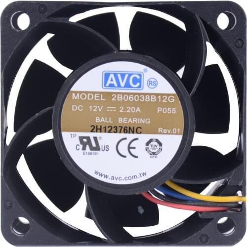 AVC 6038 12V 2.2A 2B06038B12G 4-Wire Violent 6CM Server Cooling Fan