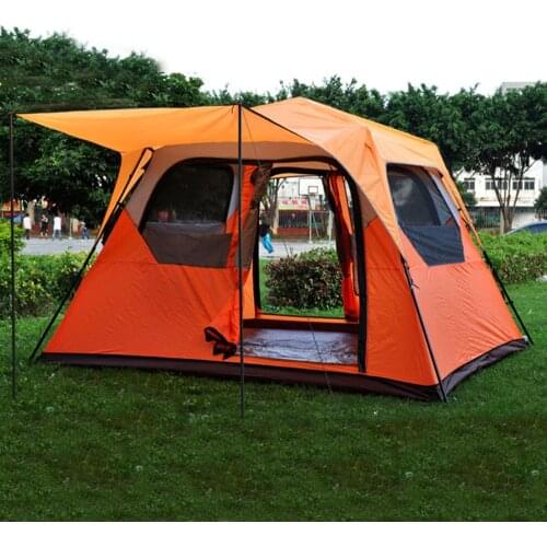 Automatic double layer 5-8 person use ultralarge waterproof windproof family party camping tent barraca tents outdoor camping