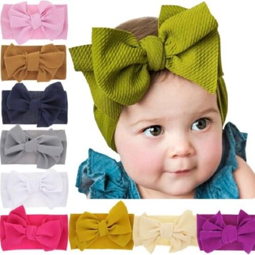 Big Bow headband Baby girls stretch headwraps Toddler headwrap DIY stretch fabric headbands Over Sized Bow Baby turban HB345S