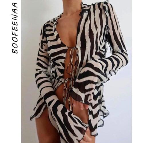 BOOFEENAA Women's Transparent Shirts