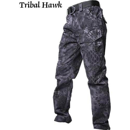 Men Tactical Cargo Pants Military Many Pockets Camo Trousers Army SWAT Combat Paintball Male Camouflage Waterproof Pants