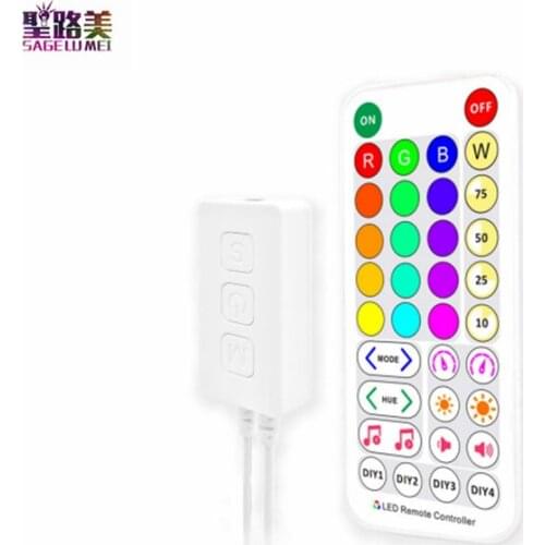 DC5-24V 12V SP613E/SP614E Bluetooth-compatible LED Music RGBW RGB Controller With IR RemoteFor 3CH 4CH LED Strip Lights Tape