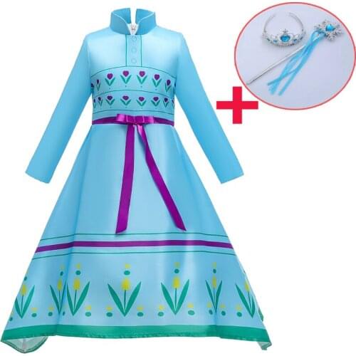 2021 Children Girl Fancy Halloween Cosplay Dress Girl Long Sleeve Print Dresses Kids Girl Costume Vestidos Princess Dress