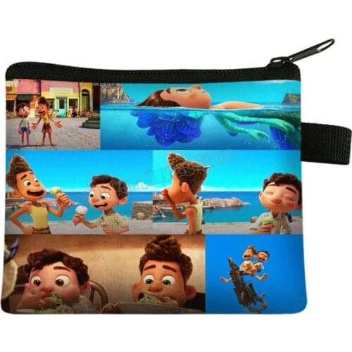 Disney Pixar Luca Coin Purse Childrens Coin Storage Bag Cartoon Mini Purse Cute Wallets Woman Card Bag Key Bag Storage Bag Gift