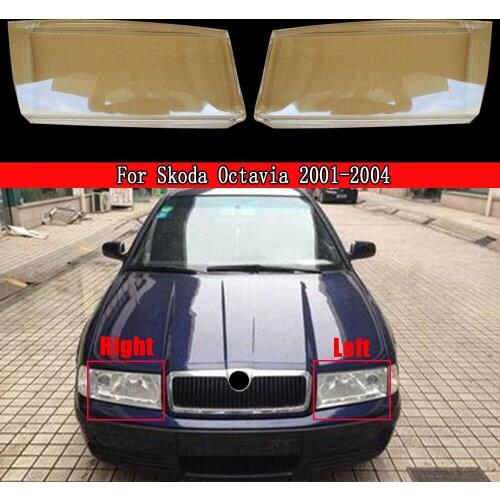 For Skoda Octavia 2001~2004 Car Front Headlight Cover PC Material Headlamp Lampshade Lampcover Waterproof Mask Glass Shell