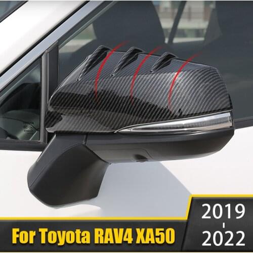 For Toyota RAV4 RAV 4 XA50 2019 2020 2021 Car Rearview Mirror Side Molding Cover Trim Case ABS Plastic Carbon Fiber Accessories
