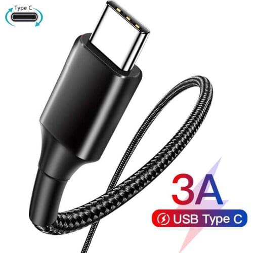 Type C Cable Fast Charging Cable 3A USB C Cable For Samsung Huawei Xiaomi USB Type C To USB Charger Mobile Phone Nylon Cord Wire