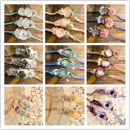 Dvotinst Newborn Photography Props Floral Headbands Fotografia Accessories Headdress Cute Headwear Studio Shoots Photo Props
