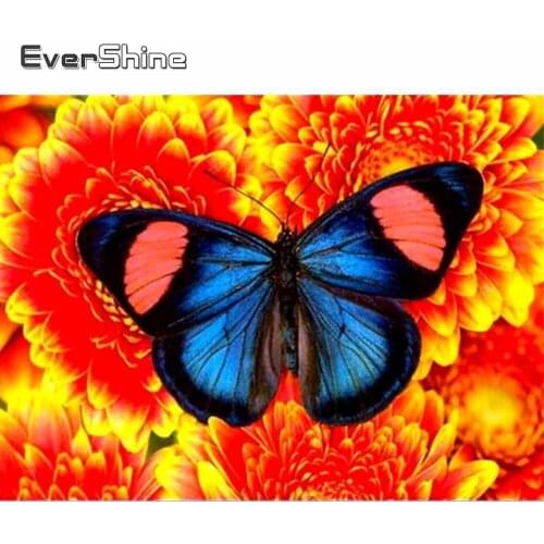 EverShine Diamond Painting Full Square Animals Cross Stitch Diamond Embroidery Butterfly Sale Mosaic Rhinestones Art Kits