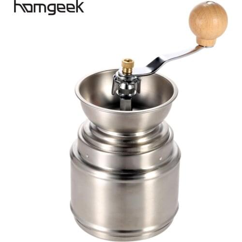 Homgeek Portable Manual Coffee Grinder with Adjustable Ceramic Burr Stainless Steel Coffee Bean Grinding Tool For Home Kitchen