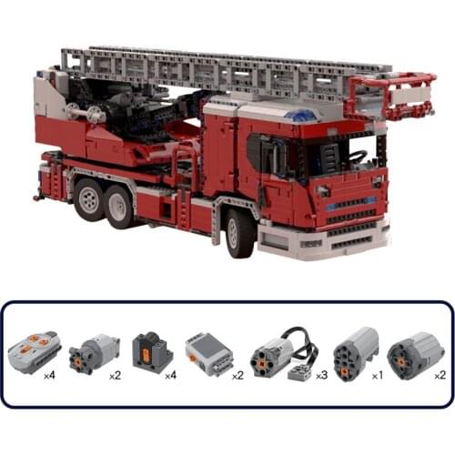 NEW PF Fire Truck L Fire Engine Bricks With Turntable Ladder Full RC Building Block Model Educational Toy Children Gift 4517pcs