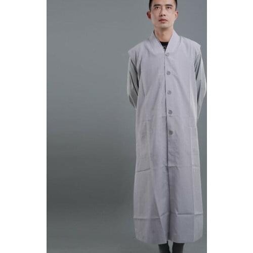 2021 Hot Meditation Gown Long Vest Fashion Unisex Shaolin Buddhist Monk Garan Coats Robes