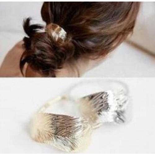 The New Fashion Personality Metal Hair Accessories, Retro Leaf Hair Rope, Tie A Rubber Band Head Jewelry Wholesale And Retail