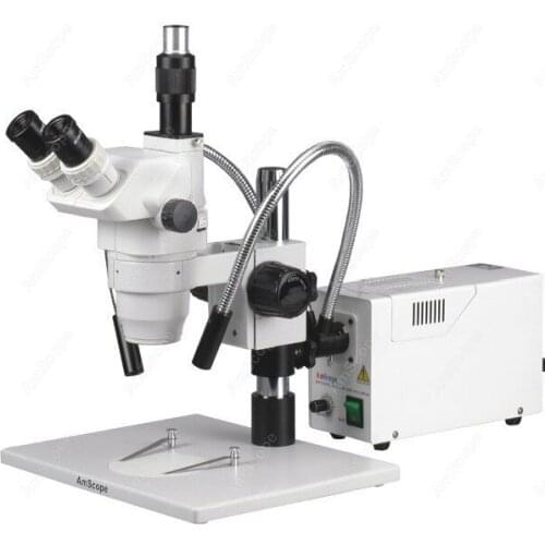 Fiber Optical Light Stereo Zoom Microscope-AmScope Supplies 3.35X-90X Fiber Optical Light Stereo Zoom Microscope