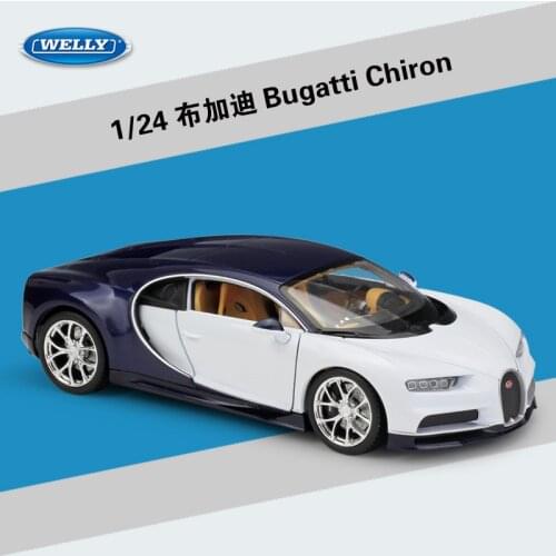 WELLY 1:24 Scale Diecast Vehicles High Simulation Model Car Bugatti Chiron Metal Alloy Classic Toy Car For Kids Gift Collection