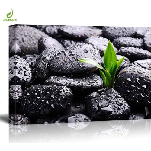 JHLJIAJUN Modular Canvas Painting Green Plants And Stones Nordic Wall Art Print And Poster Dining Living Room Kitchen Decor