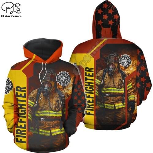 PLstar Cosmos Cool Amazing Firefighter Fireman 3D Print Hoodies Sweatshirts Zip Hooded For Men And Women Casual Streetwear Q18