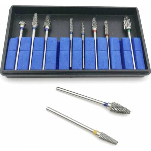 10pcs/set Dental HP Tungsten Carbide Cutter KIT Dental Burs Drills Tungsten Steel Material 2.35mm