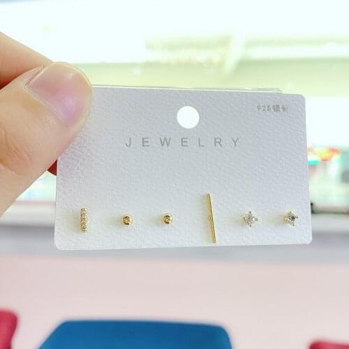 Three pairs of mini earrings ladies small earrings 2020 new trend simple set earrings exquisite Korean metal Jewelry ear nail