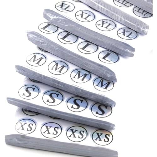 280PCS Reflective Paper Stickers Labels For Clothing Size Adhesive Printed Tags DIY Decoration Supplies