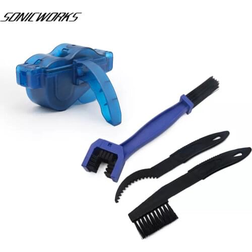 Bike Chain Cleaner Clean Machine Brushes Bicycle Brush Maintenance Repair Tool Cycling Cleaning Scrubber Kit For Mountain Road