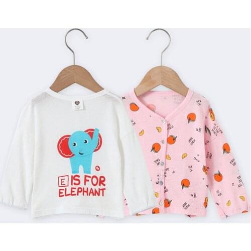 Baby clothes top summer shirt girl clothes boy clothes sunscreen shirt long sleeves kids clothes front opening cotton & viscose