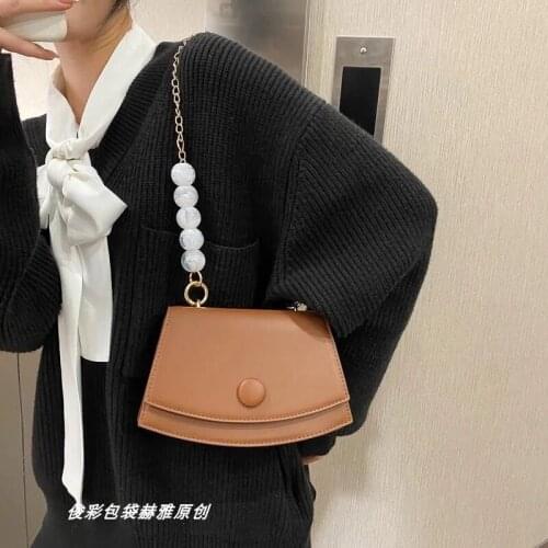 Solid Color Flap Bag PU Leather Shoulder Bags Women 2021 Fashion Spherical Chain Belt Female Crossbody Bag High Quality Handbags