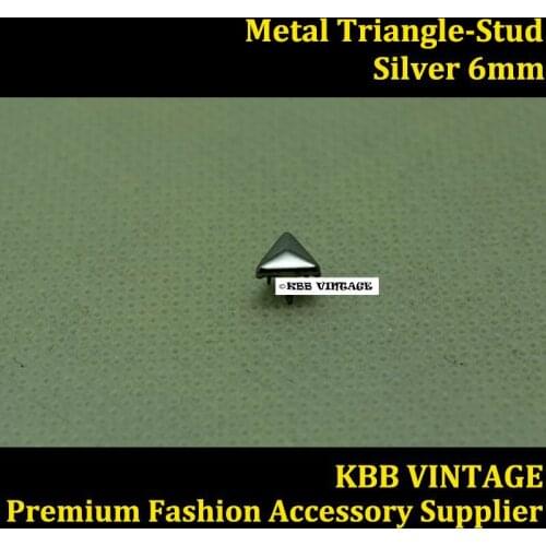 Punk DIY Metal Triangle-Stud 6mm in Silver with 3Prongs for Leather Craft/Bag/Shoe/Clothing/Cap/Jacket