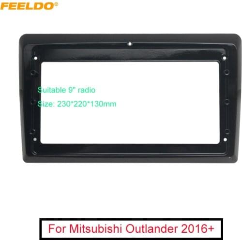 FEELDO Car Audio 2DIN Fascia Frame Adapter For Mitsubishi Outlander 9" Big Screen DVD Player Dash Fitting Panel Frame Kit