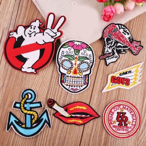 PGY 1 PCS Punk Series Embroidery Patches Iron T-Shirt Jackets Coats Sew on Fabric Clothes Skeleton Skull Appliques Free Delivery
