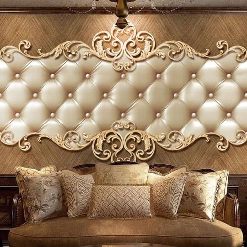 Custom 3D Photo Wallpaper European Style Retro Soft Bag Wall Murals Living Room Sofa Bedroom TV Background Decor Wall Painting