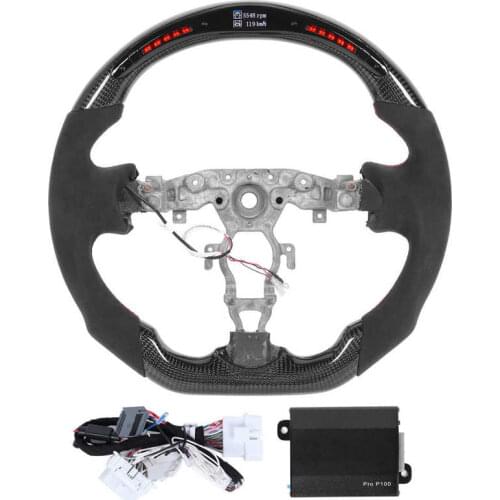 Steering Wheel Carbon Fiber LED Shift Lights Display Steering Wheel Suede Fit for Nissan 370z 2009 2010 2011 2012 2013-2020