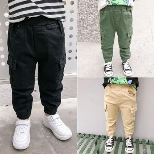 Boys Carog Pants Solid Color Pants For Boys Spring Autumn Children Pants Toddler Kids Clothes