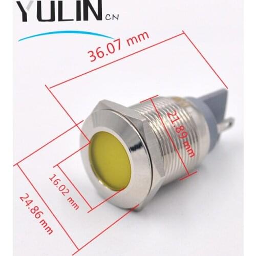 22mm Waterproof IP67 LED Metal Indicator Pilot Light Signal Lamp Machine Boat Car Working PC Power