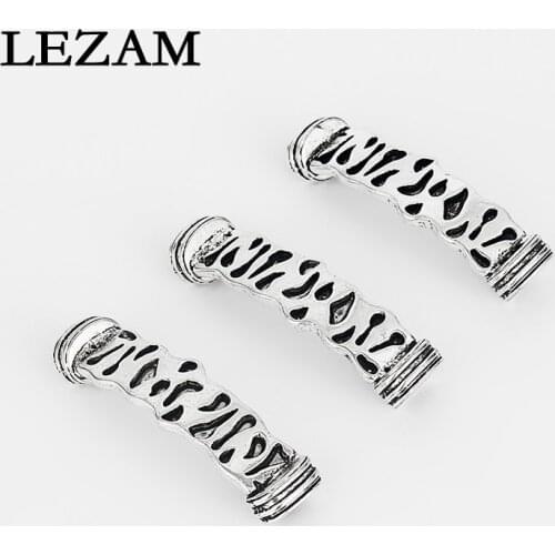 5 Pcs Antique Long Bar Spacer Connector For 10*6mm Licorice Leather Cord Thread Jewelry Findings