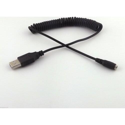 10pcs USB 2.0 A Male To DC Power Jack Female 3.5x1.1mm Coiled Spiral Adapter Cable 1.5m