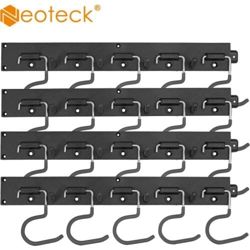 Neoteck Garage Tool Organizing Rack 64-inch Wall-Mount Garage Rack Adjustable Storage System Mop Broom Rack Tool Wall Rack Hooks