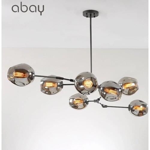 Nordic Industrial Style LED Ceiling Lights Glass Ceiling Lamp Restaurant Hanging Lamp Living Room Lamp Bedroom Cafe