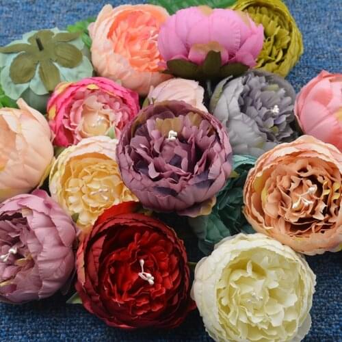 1Pcs 9cm Peony Artificial Flower Stamens For Wedding Party Home Decoration Marriage Shoes Hats Accessories Simulation Flowers