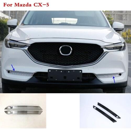 Top Quality Car detector ABS Chrome cover trim front head fog light lamp frame parts 2pcs For Mazda CX-5 CX5 2nd Gen 2017 2018