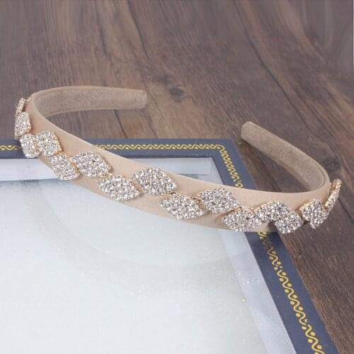 Fashion Charm Crystal Baroque Headband Champagne Crown Tiara Headwear For Women Wedding Hair Accessories Jewelry Party