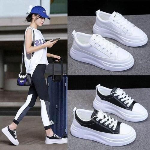 2021 Fashion Sneakers Women Shoes Young Ladies Casual Shoes Female Sneakers Brand Woman White Shoes Thick Sole
