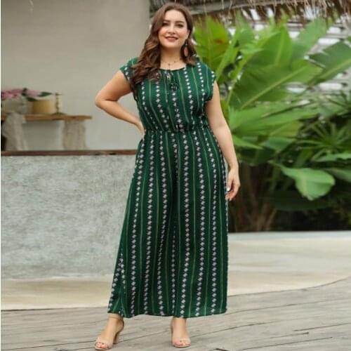 Dress Women Plus Size 2020 Fashion Summer O Neck Sleeveless Retro Printing Vintage Dress Ladies Tunic Maxi Long Dresses DR24