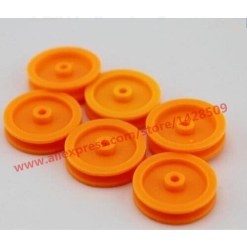 10 pcs/lot 2*17mm Yellow Plastic gear Belt Pulley DIY Micro Motor Transmission Parts Gear Box Mating Parts