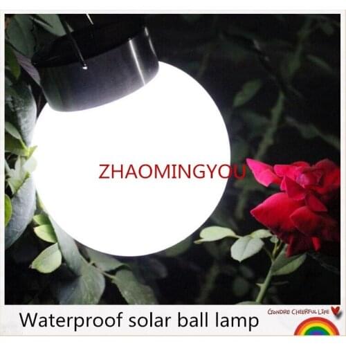 10PCS Free shipping Waterproof solar spherical lamp LED stainless steel garden view lamp villa garden path light