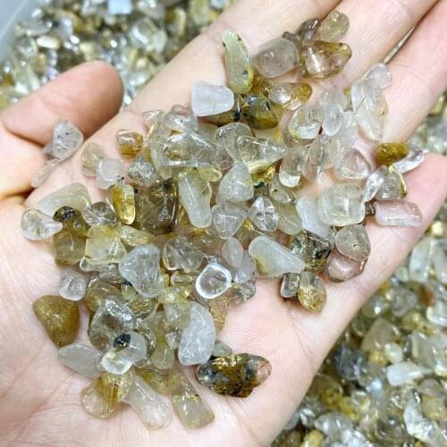 100g Natural Quartz Rutilated Tumbled Stones Crystals and minerals Aquarium C789 Natural Stones And Minerals Drop Shipping