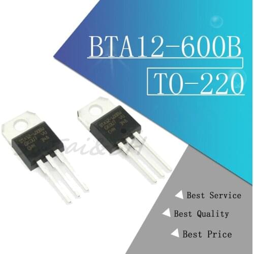 10PCS BTA12-600B TO-220 BTA12-600 TO220 BTA12 new and original IC