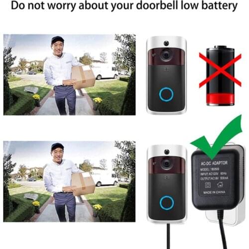 18V 18V 500mA UK/EU/US Plug Power Supply Adapter Transformer Charger for WiFi Wireless Doorbell IP Video Intercom Ring Camera