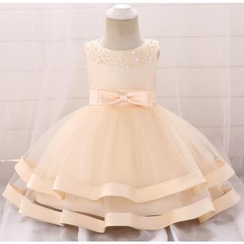 2020 Newborn Flower Girls Princess Clothes Baby Costume Girls Dress Baptism Vestido Clothing Little Girls Pageant Dresses