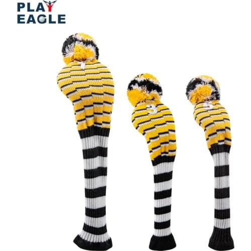 3Pcs/Set Golf Club Headcover NO. 1 3 5 Driver Wood Head Cover With No. Tag Interchangeable Adjustable Kint Wood Protector